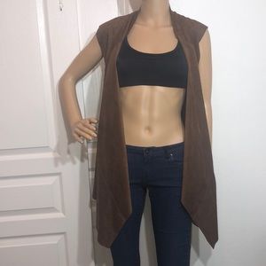 Moon Collection U.S.A. Faux Suede Boho Vest Size L